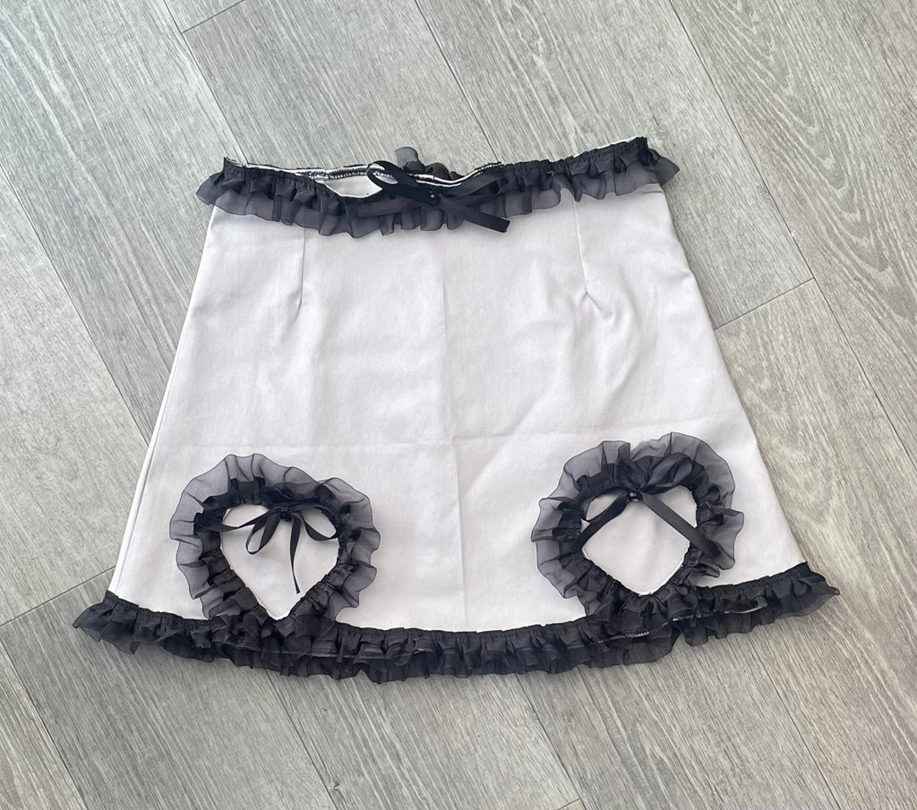 Valentines Ruffle Heart Mini Skirt