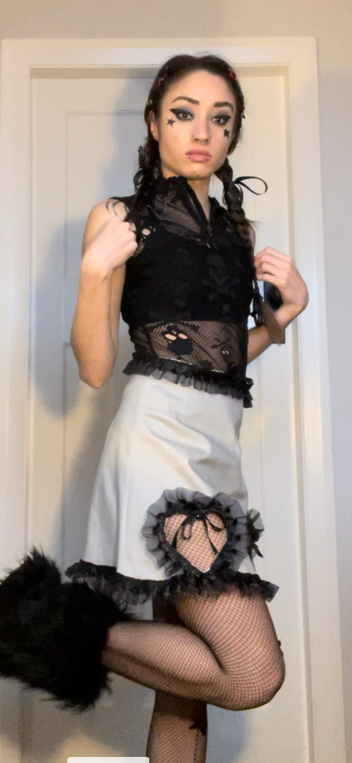 Valentines Ruffle Heart Mini Skirt