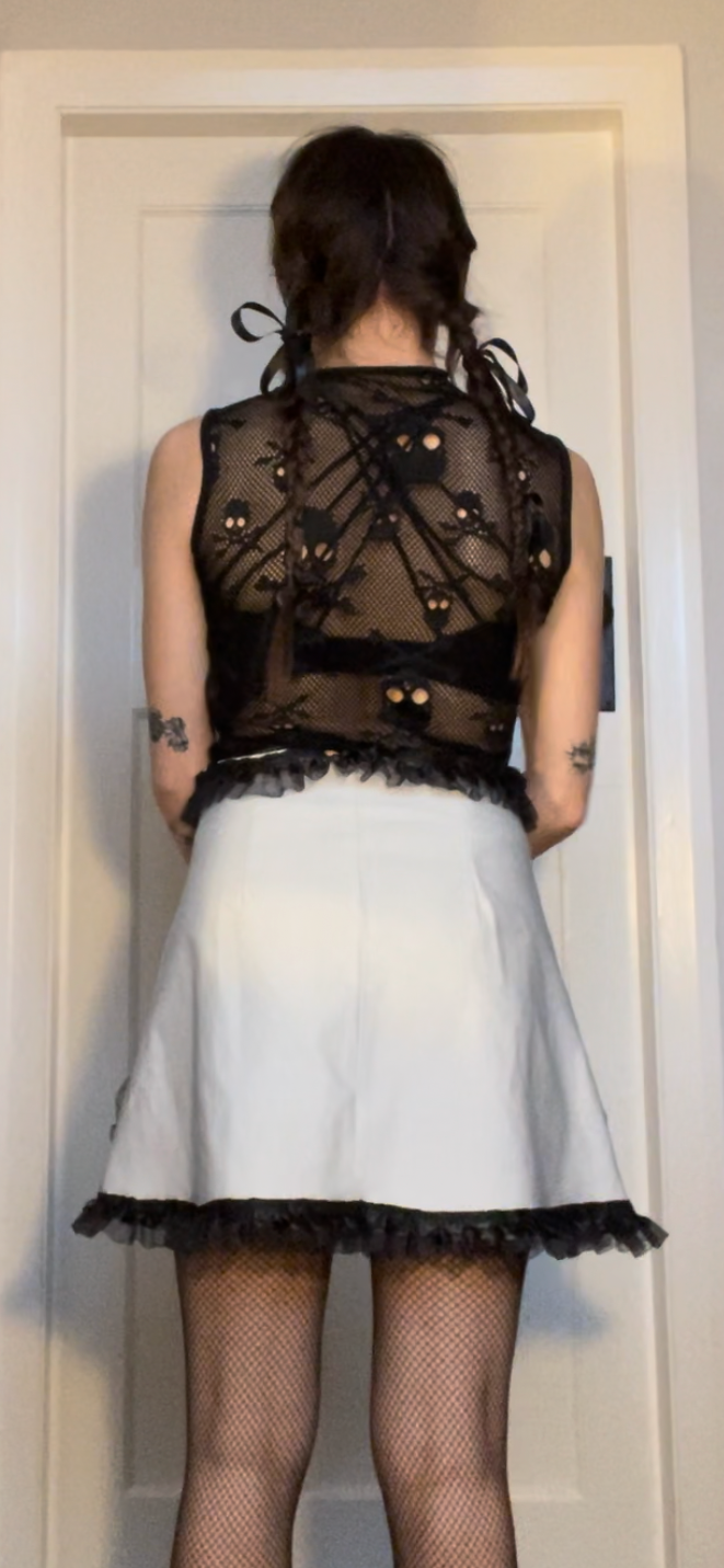 Valentines Ruffle Heart Mini Skirt